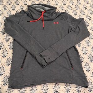 Women’s Cowl Neck Under Armour Gray Hoodie with Pink Accents